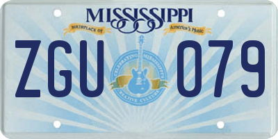 MS license plate ZGU079