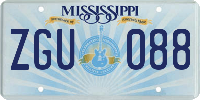 MS license plate ZGU088