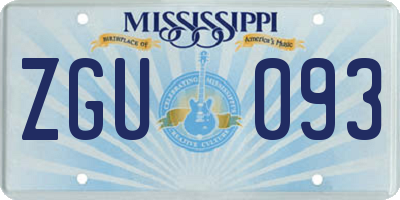MS license plate ZGU093