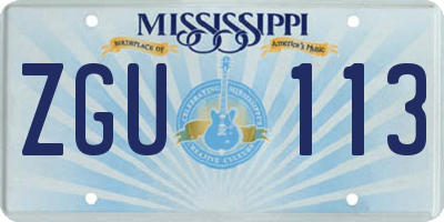 MS license plate ZGU113