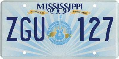 MS license plate ZGU127