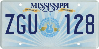 MS license plate ZGU128