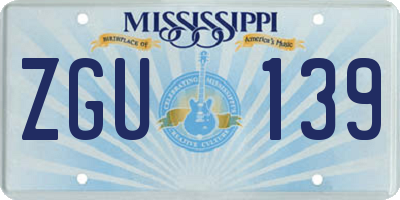 MS license plate ZGU139