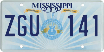 MS license plate ZGU141