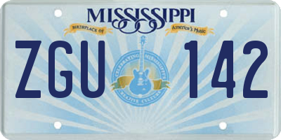 MS license plate ZGU142