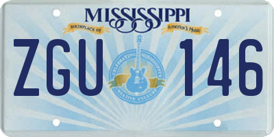 MS license plate ZGU146