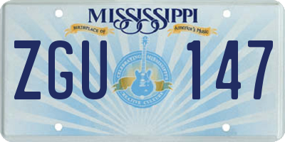 MS license plate ZGU147