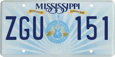 MS license plate ZGU151