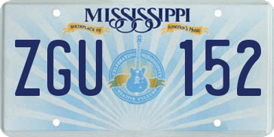 MS license plate ZGU152