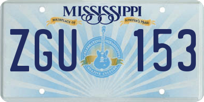 MS license plate ZGU153