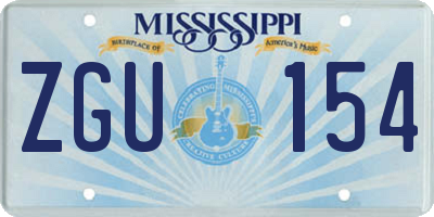MS license plate ZGU154