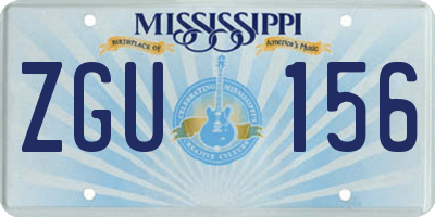 MS license plate ZGU156
