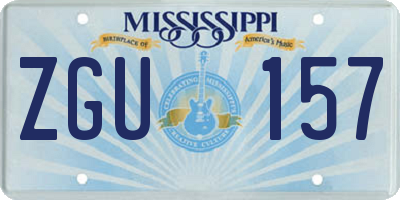 MS license plate ZGU157