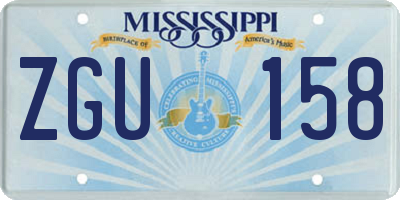 MS license plate ZGU158