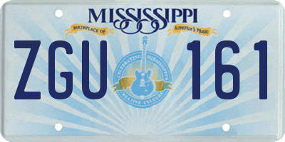 MS license plate ZGU161