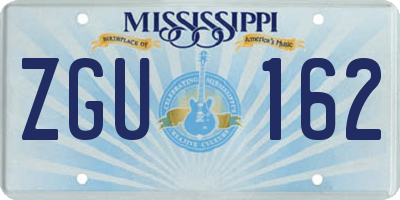 MS license plate ZGU162