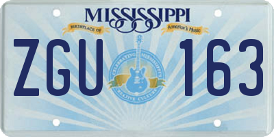 MS license plate ZGU163