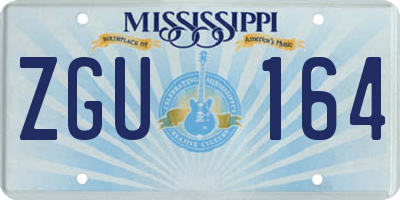 MS license plate ZGU164