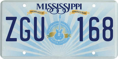 MS license plate ZGU168