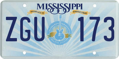 MS license plate ZGU173