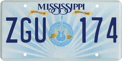 MS license plate ZGU174