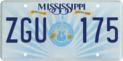 MS license plate ZGU175