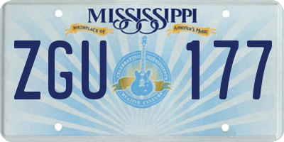 MS license plate ZGU177