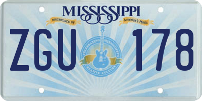 MS license plate ZGU178