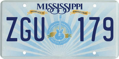 MS license plate ZGU179