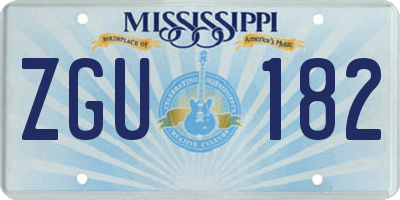 MS license plate ZGU182