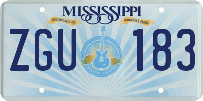 MS license plate ZGU183