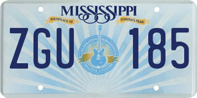 MS license plate ZGU185