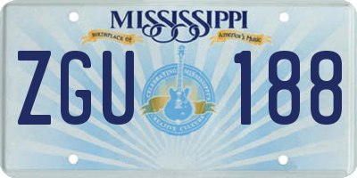 MS license plate ZGU188