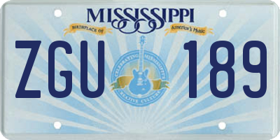 MS license plate ZGU189