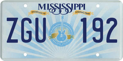MS license plate ZGU192