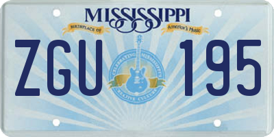 MS license plate ZGU195