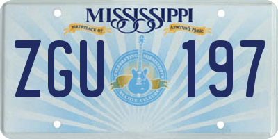MS license plate ZGU197
