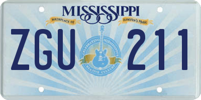 MS license plate ZGU211