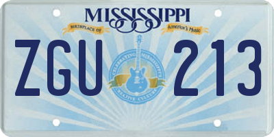 MS license plate ZGU213