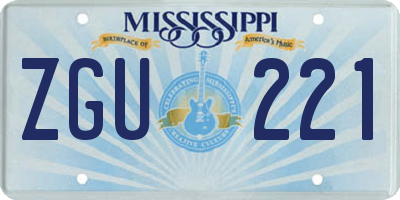 MS license plate ZGU221