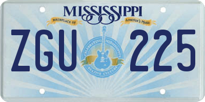 MS license plate ZGU225