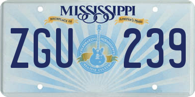 MS license plate ZGU239
