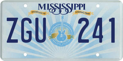 MS license plate ZGU241