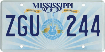 MS license plate ZGU244