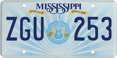 MS license plate ZGU253
