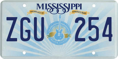 MS license plate ZGU254