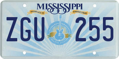 MS license plate ZGU255