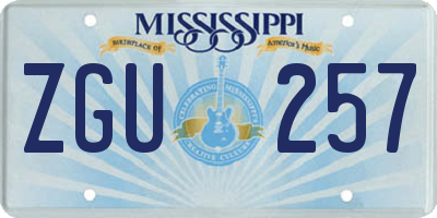 MS license plate ZGU257