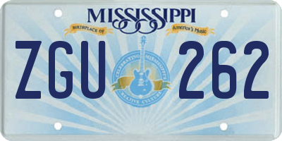 MS license plate ZGU262