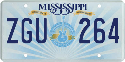 MS license plate ZGU264